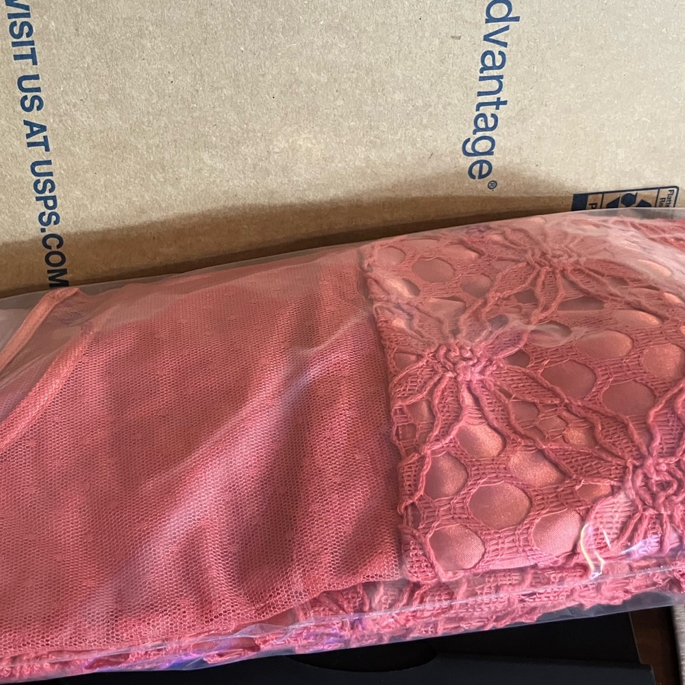 📦Jax Coral Crochet lace Midi Dress w/Sheer Yoke Sz 4 Gorgeous *$4.99 SHIP - Picture 12 of 15
